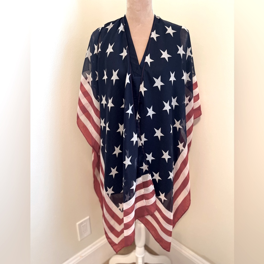 Patriotic Red White and Blue Kimono